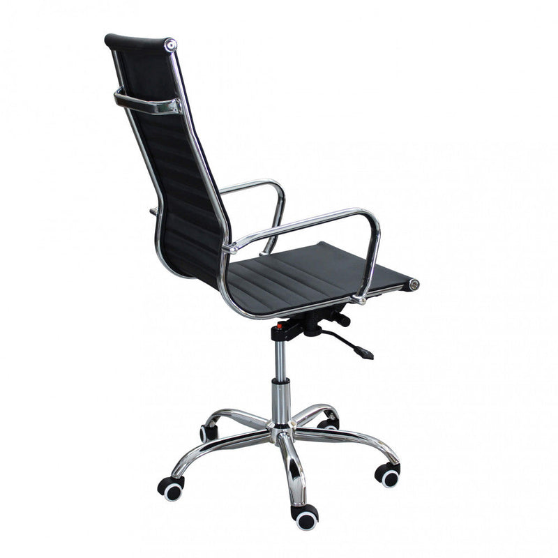 Poltrona da Ufficio Isabelle 60x60x115/125 h cm in Poliuretano Nero