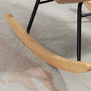Poltrona a Dondolo Imbottita Rivestimento Bouclé 71x98x101 cm Marrone  
