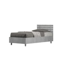 Letto Singolo Ankel Testata Doghe Dritta  Cemento Varie Misure