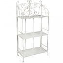 Portapiante Isabelle 3 Piani 60x32x121 h cm in Acciaio Bianco