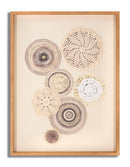 Stampa su Tela Circly con Inserti 45x3,2x60 cm in Legno e Tessuto