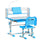 Banco Scuola per Bambini Regolabile con Luce LED Leggio e Portapenne Azzurro