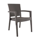 Set 2 Sedie da Giardino in Stile Rattan Marrone