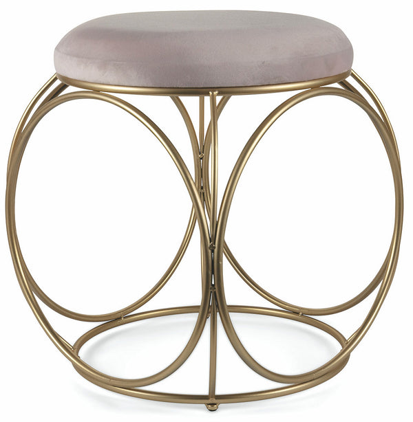 prezzo Sgabello Tondo Ø40x46 cm in Ferro e Velluto Soriani Rosa Cipria