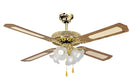 Ventilatore da Soffitto con 4 Pale e 4 Lampade Diametro 130 Cm 3 Velocità