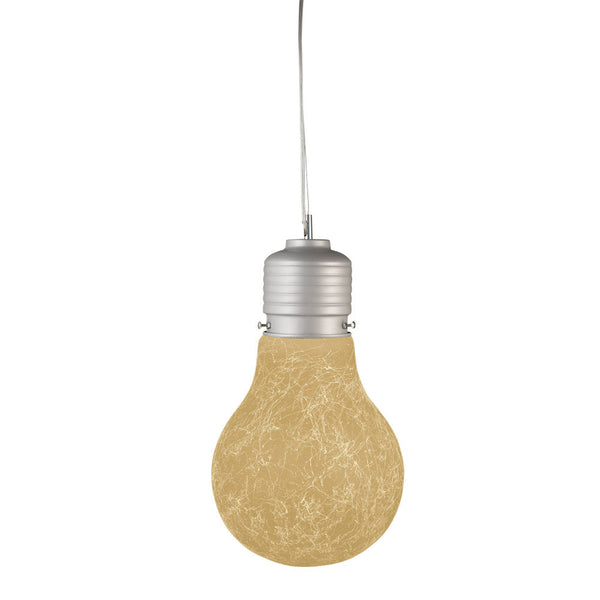 online Sospensione 1xE27 Montatura Argento Vetro Filante Ambra E-Energy Elettra