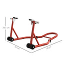 Cavalletto Anteriore per Moto 70x47x34,5 cm con Tappetino Antiscivolo e Adattatori Regolabili Capacità 200 kg in Acciaio e PP      