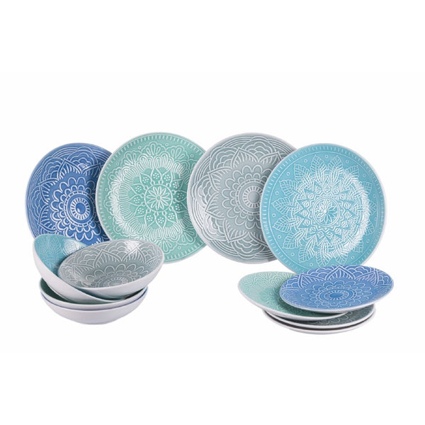 sconto Servizio Piatti 12 Pezzi in Gres VdE Tivoli 1996 Luxor