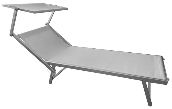 sconto Lettino Prendisole da Giardino in Alluminio con Tettuccio Morel Bianco