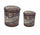 Set 2 Pouf Contenitore Tondo in MDF Moto Marrone