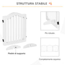 Cancelletto di Sicurezza Pieghevole per Animali Domestici 154,5x29,5x61 cm in Legno e MDF Bianco