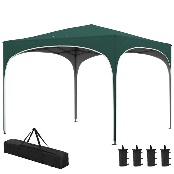 Gazebo Pieghevole 295x295 cm in Acciaio e tessuto Oxford Verde online