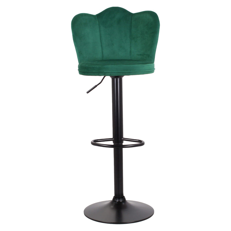 Set 2 Sgabelli 38x38x60/80 cm in Velluto Base Nera Ottanio