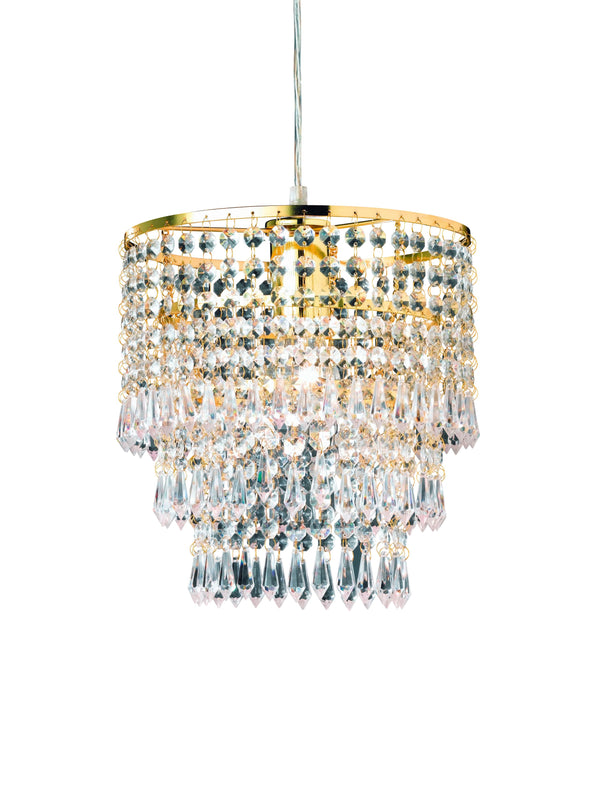 sconto Lampada a Sospensione da Interno E27 in Metallo Ottone Lucido