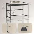 Mensola Porta Microonde Estensibile a 2 Livelli 39,5-64x32x47,5 cm in Metallo Nero   