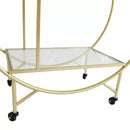 Carrello da Cocktail 3 Ripiani 94x82x37 cm in Vetro e Ferro Oro