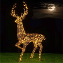 Renna Natalizia Gigante Luminosa 200x115x32 cm 400 LED da Esterno in Metallo e Rattan Bianco Caldo      