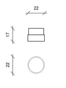 Biocamino da Tavolo 22x22xH27 cm in Metallo e Vetro Duecilindri Nero