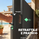 Tenda Laterale Retrattile 420x185 cm Impermeabile e UV 50+ in Alluminio Acciaio e Poliestere Grigio Scuro      