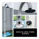 Doccia da Giardino ad Acqua Fredda in Alluminio con Timer Sined Luna Bianco 