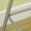 Set Bar Tavolino Alto e 2 Sgabelli da Giardino in Acciaio e Legno Quercia