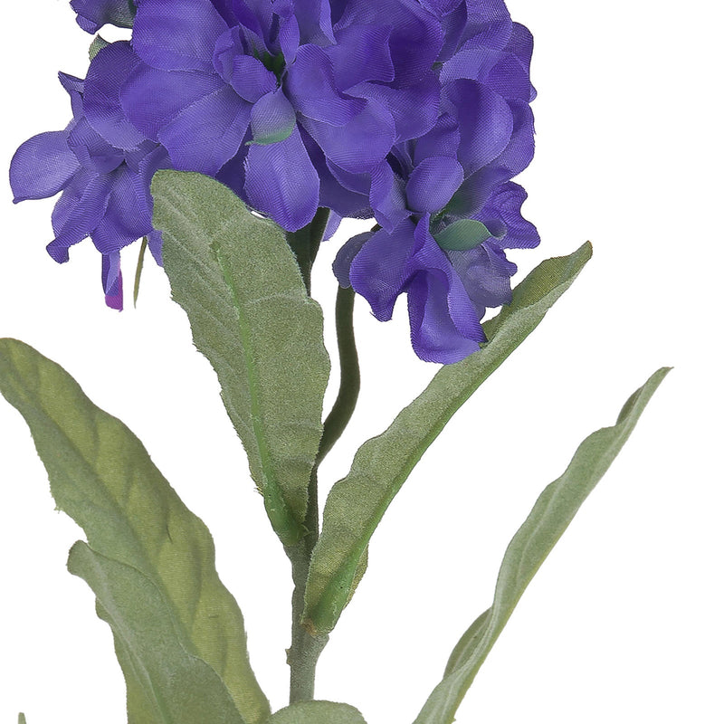 Set 4 Fiori Artificiali di Violacciocca Altezza 82 cm Blu