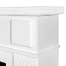 Camino Elettrico da Pavimento 95x145x30 cm Effetto Fiamma 1850W Marina xl & Elbrus Bianco/nero