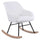 Poltrona Sedia Dondolo Relax Tessuto e Metallo Imbottita Design Moderno Crema