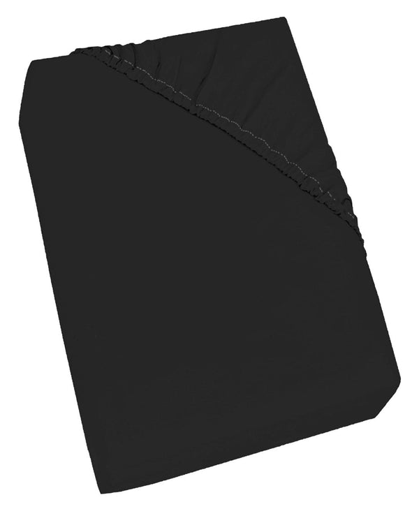 Lenzuolo Sotto con Angoli ed Elastico Tinta Unita Nero Varie Misure acquista