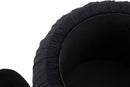 Puff Contenitore Paris Nero Ø41x41 cm in Legno Spugna e Poliestere Nero e Oro