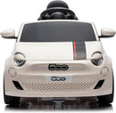 Macchina Elettrica per Bambini Licenza Fiat 500 12V con Telecomando Bianco