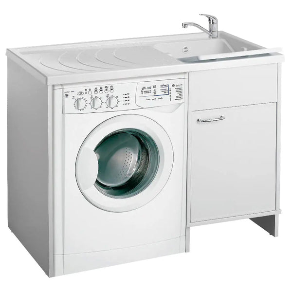 sconto Lavatoio e Coprilavatrice in PVC 109x60x89 cm Forlani Tidy Bianco Lato Destro