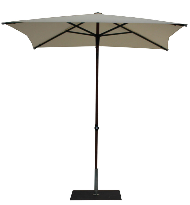 Ombrellone da Giardino 2x2 m Palo Ø38 mm in Alluminio Effetto Legno Tessuto Poliestere Trend Wood Ecru