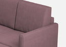 Divano 2 Posti con Pouf 138x155x85 cm Karay in Tessuto Prugna