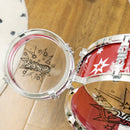 Batteria Musicale Giocattolo per Bambini Grancassa 2 Tamburi e Piatti con Bacchette e Sgabello Rosso  