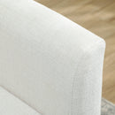 Divano Letto con Chaise Longue 192x148x86 cm con Vano Portaoggetti a Scomparsa Effetto Lino Bianco Crema      