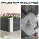 Letto per Orto Fioriera da Esterno 102x102x33 cm con Fondo Aperto e Design a Incastro in Vinile Grigio Scuro      