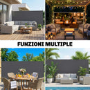 Tenda Laterale Retrattile 420x185 cm Impermeabile e UV 50+ in Alluminio Acciaio e Poliestere Grigio Scuro      
