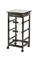 Carrello da Cucina in Legno Wengè 3 Cestelli Tosini A308-28W