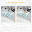 Mobiletto Bagno 2 Cassetti 61x37x88 cm con Lavabo in Ceramica Bianco