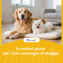 Seggiolino Auto per Cani Piccoli con Guinzaglio e Base Antiscivolo Convertibile in Borsa in Tessuto Oxford Crema      