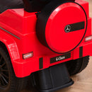 Macchina Cavalcabile a Spinta per Bambini 85,5x40,5x95 cm con Licenza Mercedes Benz G350 Tettuccio e Maniglia in PP Rosso  