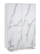 Mobile Multiuso 4 Ante 107x169x41 cm Ossido Bianco/Marmo Calacatta