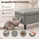 Cassapanca Pouf Contenitore Poggiapiedi 136 L 110x41x42 cm in Finta Pelle Adatta agli Animali Domestici Grigio      