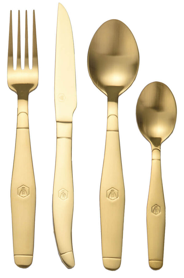 Set Posate 16 Pezzi in Finitura Oro Opaco sconto