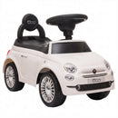 Macchina Cavalcabile per Bambini 12-36 Mesi Licenza Fiat 61x28x38,3 cm con Musica e Clacson in PP Bianco      