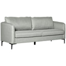 Divano 3 Posti 193x78x71 cm in Tessuto Poliestere Grigio