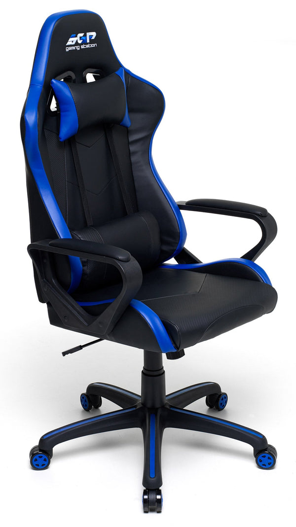 Sedia da Gaming Ergonomica 63x63x126 cm in Similpelle Nero e Blu acquista