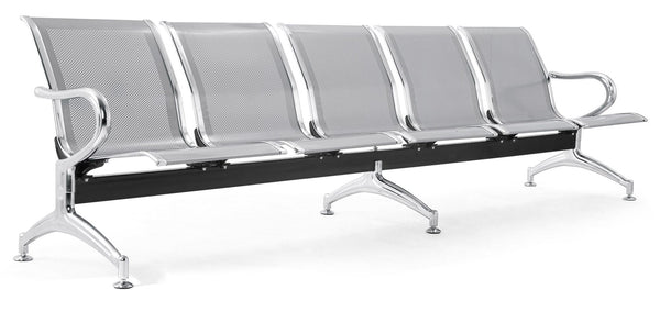 Panca per Sala Attesa 5 Posti in Acciaio da Ufficio Tosini Grigia sconto