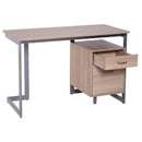 Scrivania con 2 Cassetti in Legno e Acciaio 120x58x76 cm 